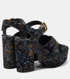 Etro Floral velvet platform sandals