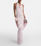 Pucci Iride halterneck satin jersey maxi dress