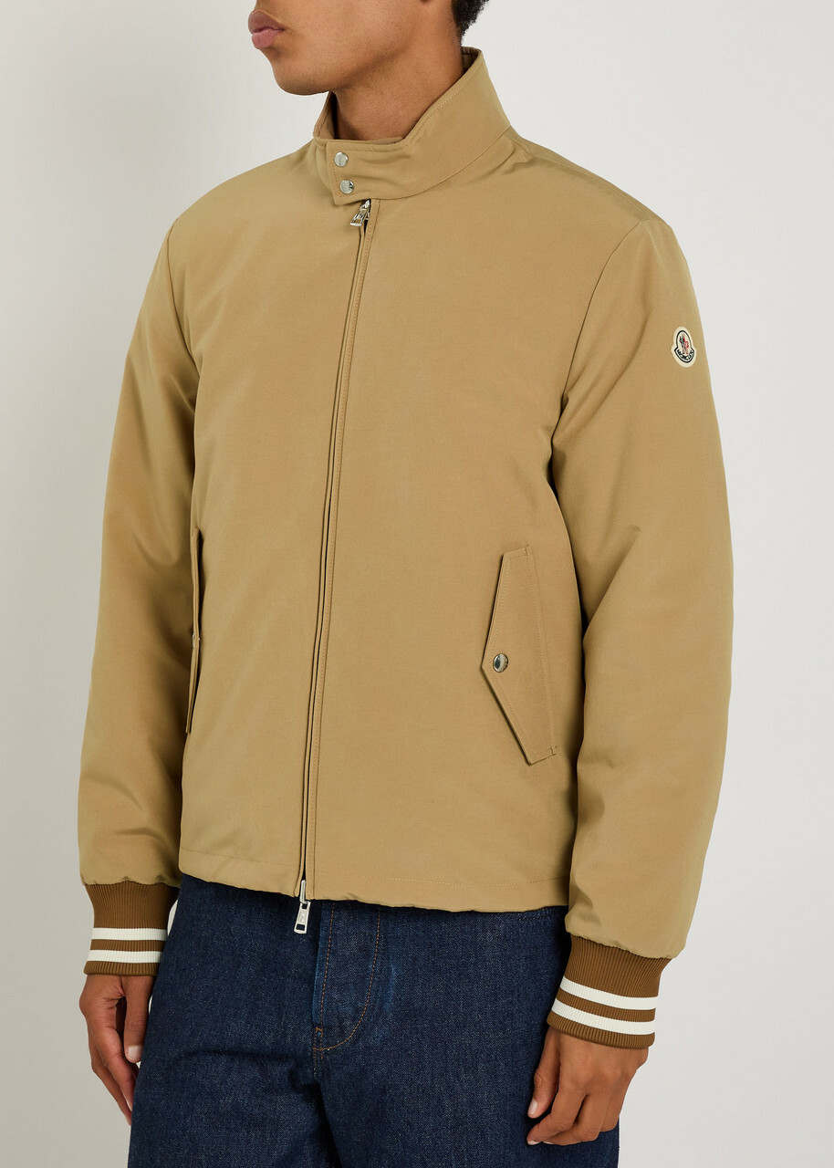 Moncler Reversible Padded Woven Bomber Jacket Beige