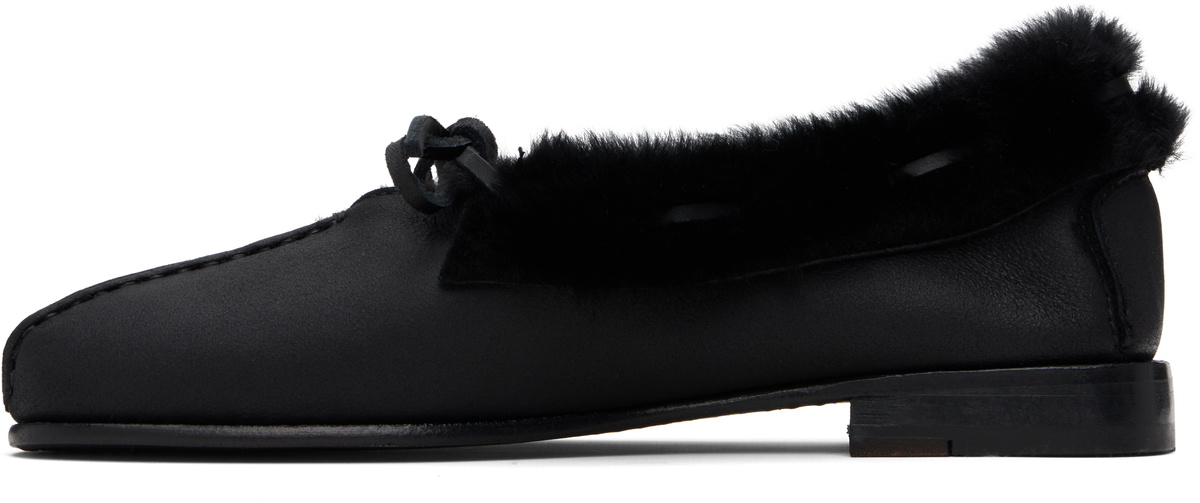 HEREU Black Tilla Shearling Loafers