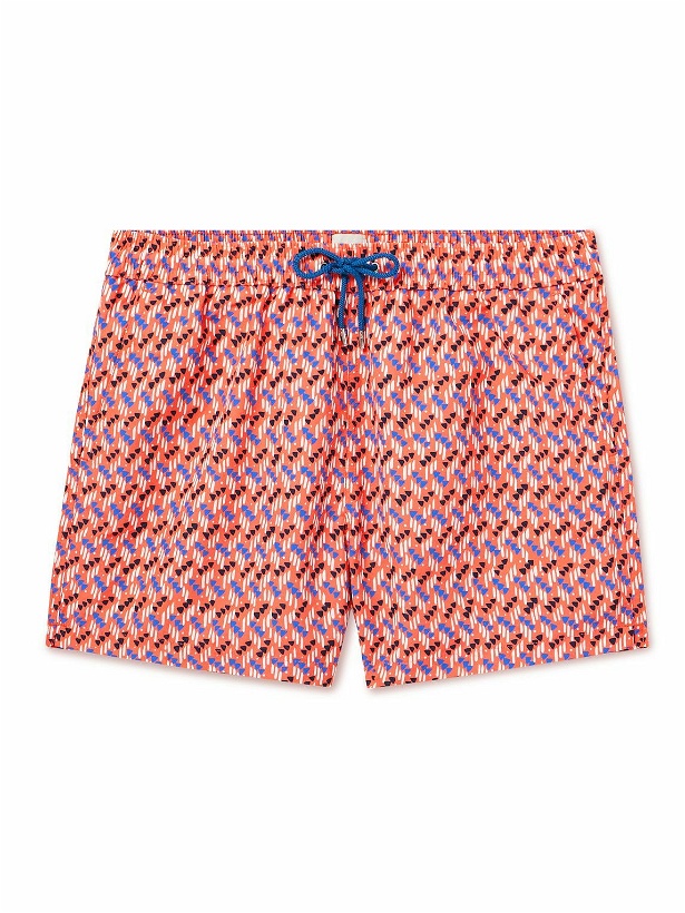 Photo: Paul Smith - Straight-Leg Mid-Length Printed Recycled Swim Shorts - Orange