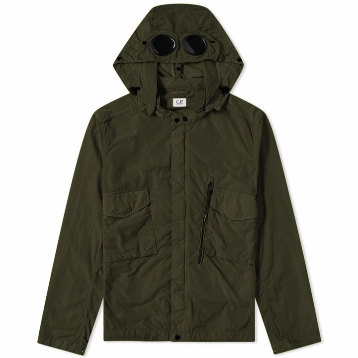 Photo: C.P. Company Chrome Goggle Hooded Shirt Jacket Green