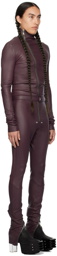 Rick Owens Purple Gary Leather Jumpsuit