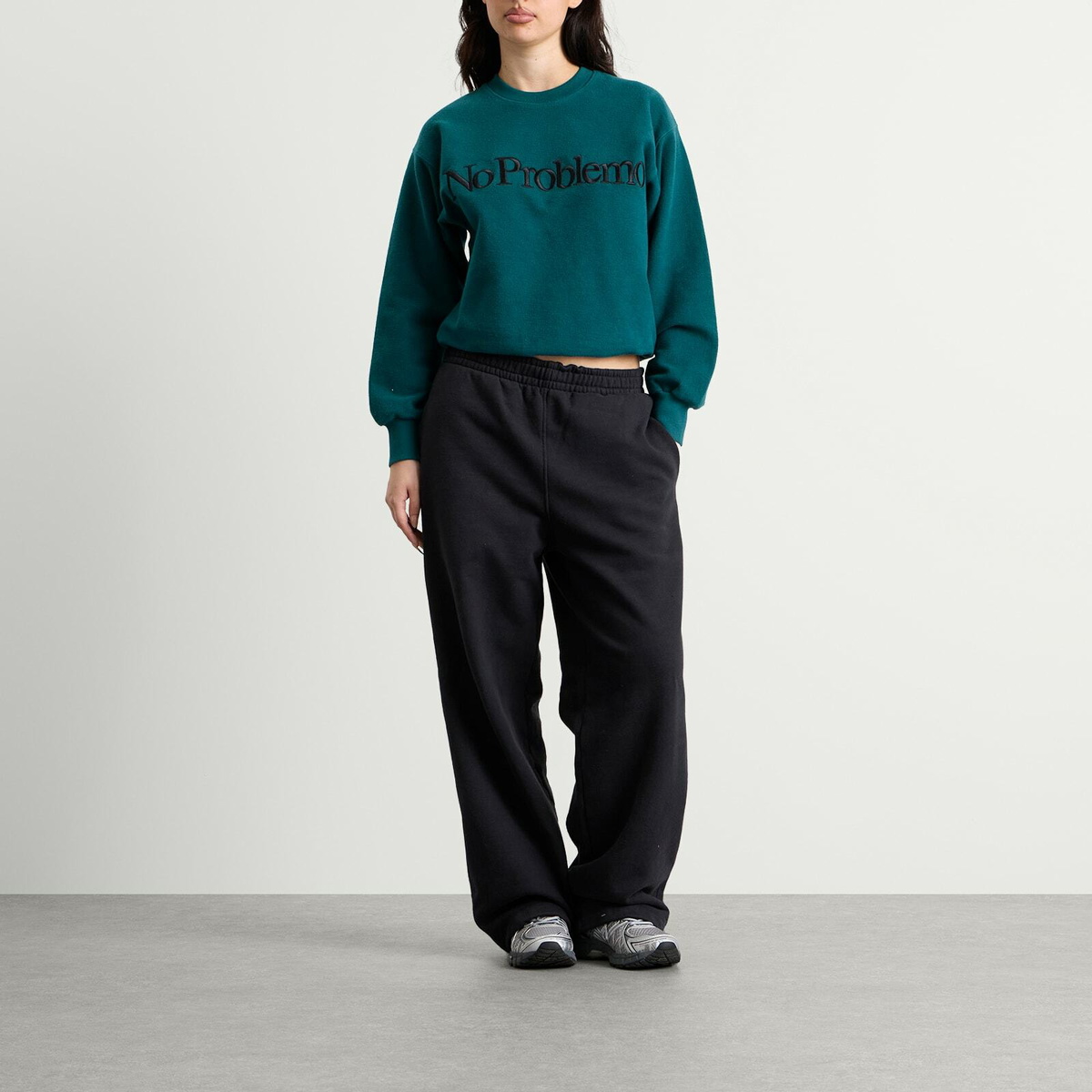 No Problemo Women's Reverse Fleece Sweatshirt in Teal
