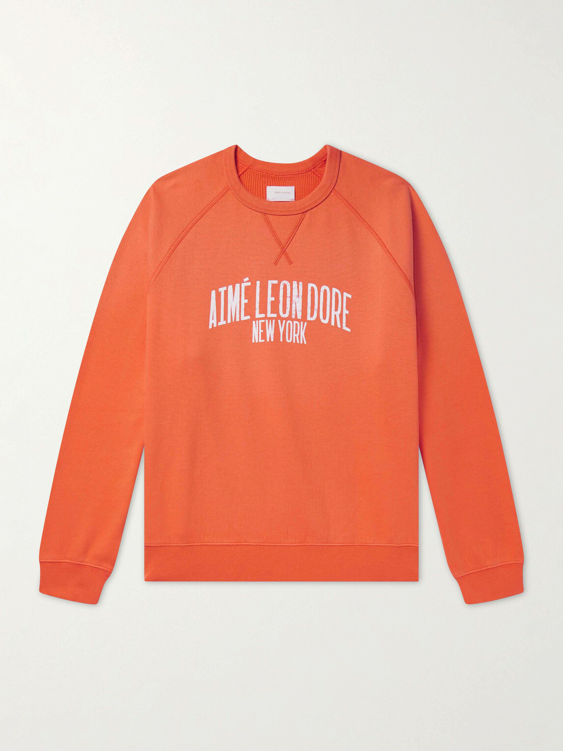 Aimé Leon Dore - Logo-Print Cotton-Blend Jersey Sweatshirt - Orange