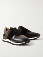 Mr P. - Panelled Suede and Leather Sneakers - Black