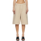 Entire Studios Beige Spar Denim Shorts