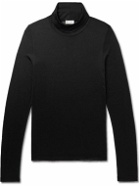 SAINT LAURENT - Silk-Jersey Turtleneck T-Shirt - Black