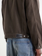 FRAME - Suede-Trimmed Cotton-Canvas Jacket - Brown