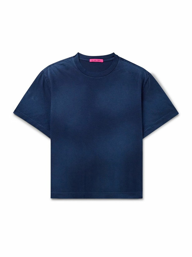 Photo: The Elder Statesman - Sunbleached Cotton and Cashmere-Blend Jersey T-Shirt - Blue