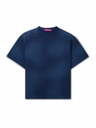 The Elder Statesman - Sunbleached Cotton and Cashmere-Blend Jersey T-Shirt - Blue