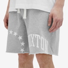 Cole Buxton Men's Cut Off Varsity Sweat Shorts in Light Grey Marl
