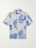 Frescobol Carioca - Roberto Camp-Collar Printed Linen Shirt - Blue
