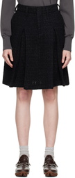 AMBUSH Black Tweed Pleats Midi Skirt