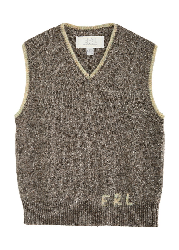 Photo: Erl Logo-intarsia Wool-blend Vest Grey