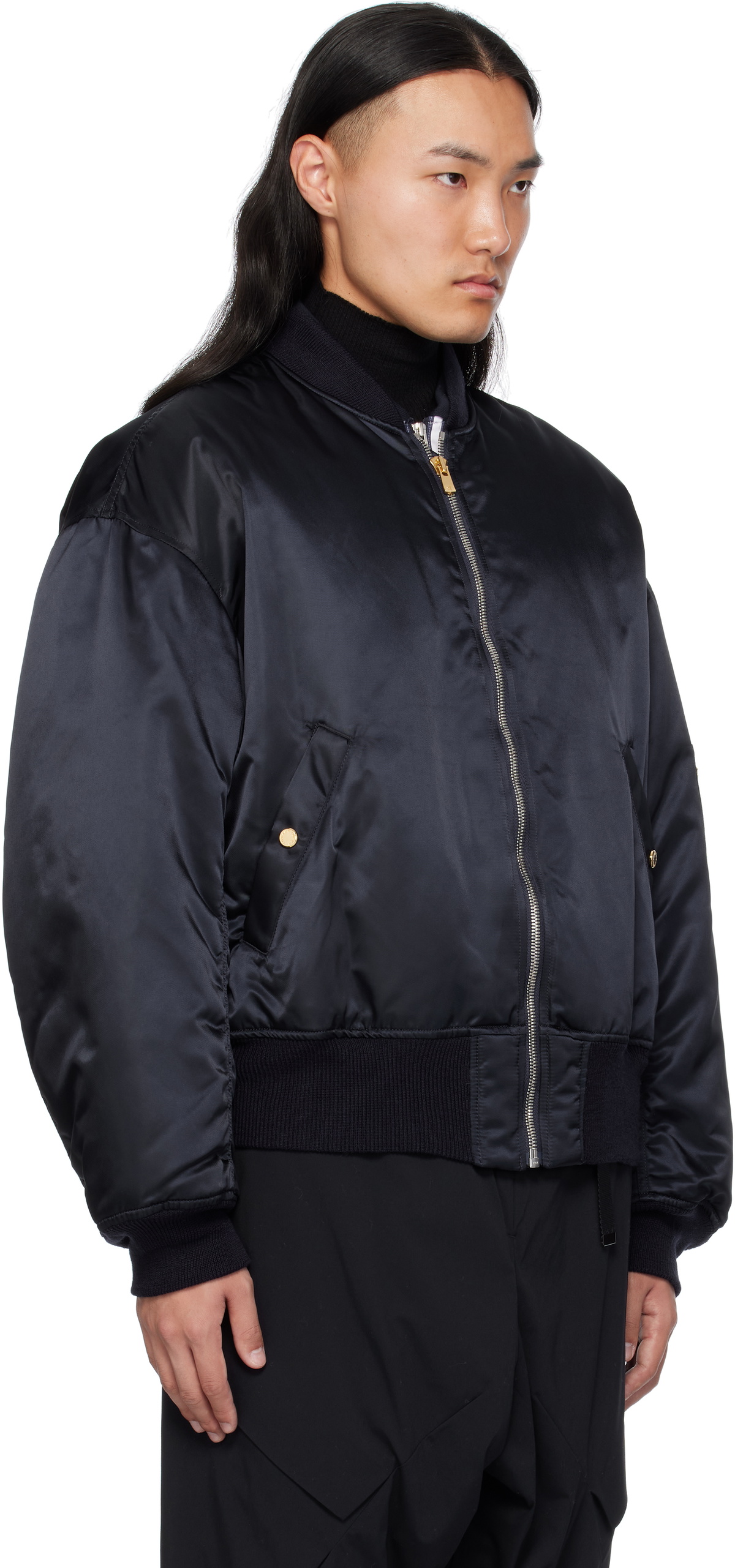 FUMITO GANRYU Navy 2Way MA-1 Bomber Jacket Fumito Ganryu