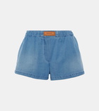 Versace Logo denim shorts