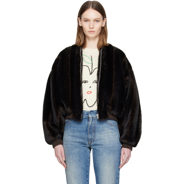 Photo: MM6 Maison Margiela Brown Faux-Fur Jacket