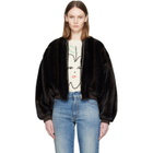 MM6 Maison Margiela Brown Faux-Fur Jacket