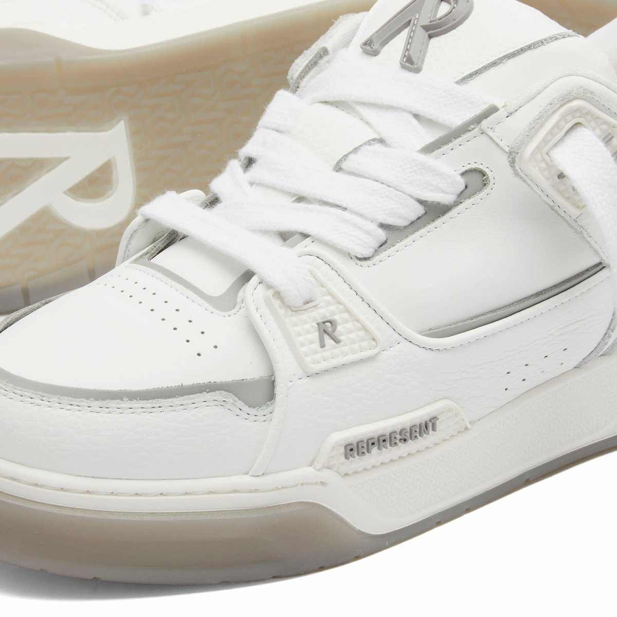 スニーカー REPRESENT Men Sneakers MLM9599 WHITE Represent Men's Studio Sneaker in White Grey Represent