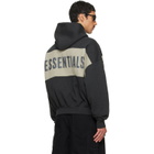 Fear of God ESSENTIALS Gray Cropped Relaxed Paneled Hoodie