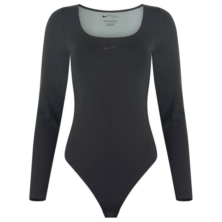 Photo: Nike Women's Form Longsleeve Bodysuit in Black/Smoke Grey