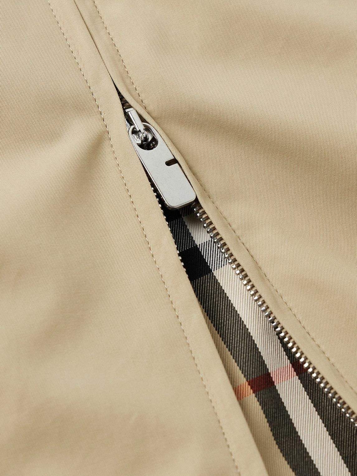 Burberry - Logo-Embroidered Cotton-Twill Harrington Jacket - Neutrals