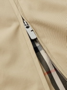 Burberry - Logo-Embroidered Cotton-Twill Harrington Jacket - Neutrals