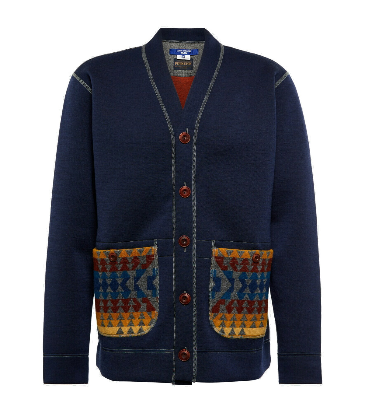 Junya Watanabe - Jacquard-trimmed cardigan Junya Watanabe