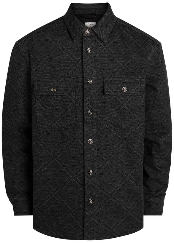 Photo: Casablanca Laser Monogram Denim Shirt Black