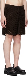Valentino Brown Crochet Shorts