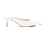 Gianvito Rossi White Nappa Kitten Mules
