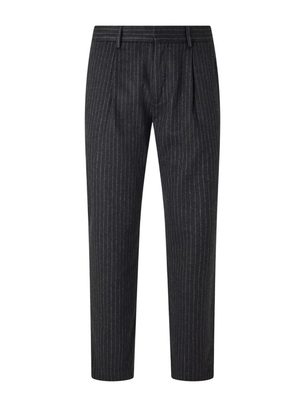 Photo: Barena - Straight-Leg Pleated Pinstriped Wool-Blend Trousers - Gray