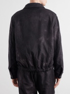 Barena - Garment-Dyed Houndstooth Wool Blouson Jacket - Black