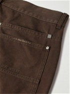 Givenchy - Carpenter Wide-Leg Panelled Distressed Cotton-Canvas Trousers - Brown