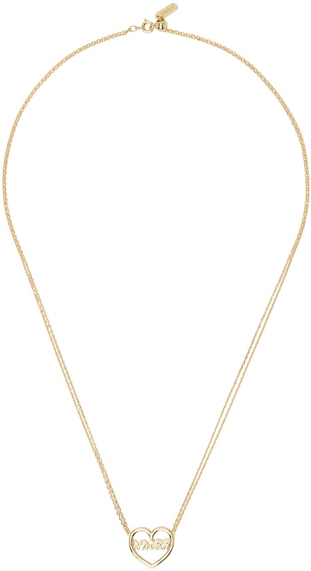 Photo: Numbering Gold Logo Heart Pendant Necklace