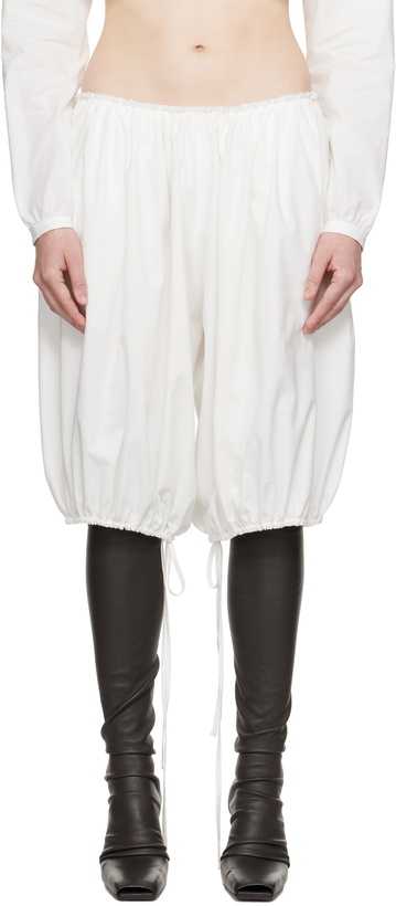 Photo: COLLEEN ALLEN White Cotton Gathered Bloomers