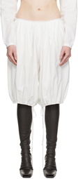 COLLEEN ALLEN White Cotton Gathered Bloomers