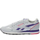 Reebok Men's Classic Leather Sneakers in Pure Grey/Team Purple