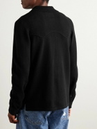 Guest In Residence - Western Felt-Trimmed Cashmere Shirt - Black