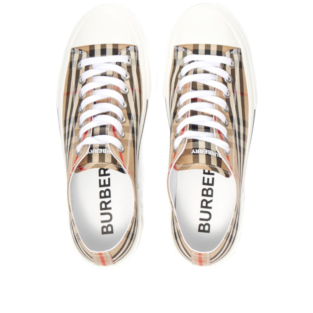 Burberry Men's Jack Check Sneakers in Archive Beige/White Burberry Men's Jack Check Sneakers in Archive Beige/White