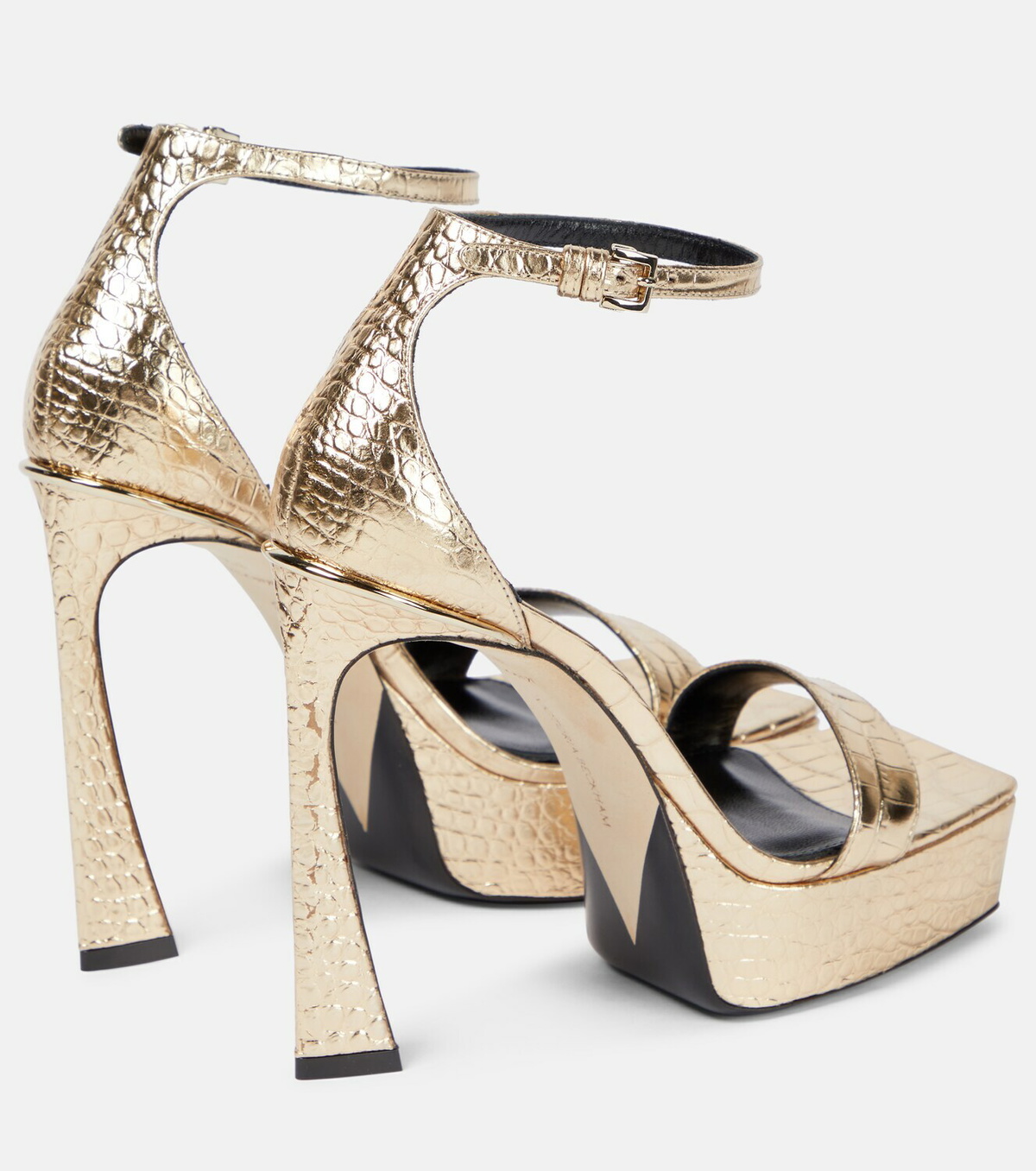 Victoria Beckham Metallic leather platform sandals