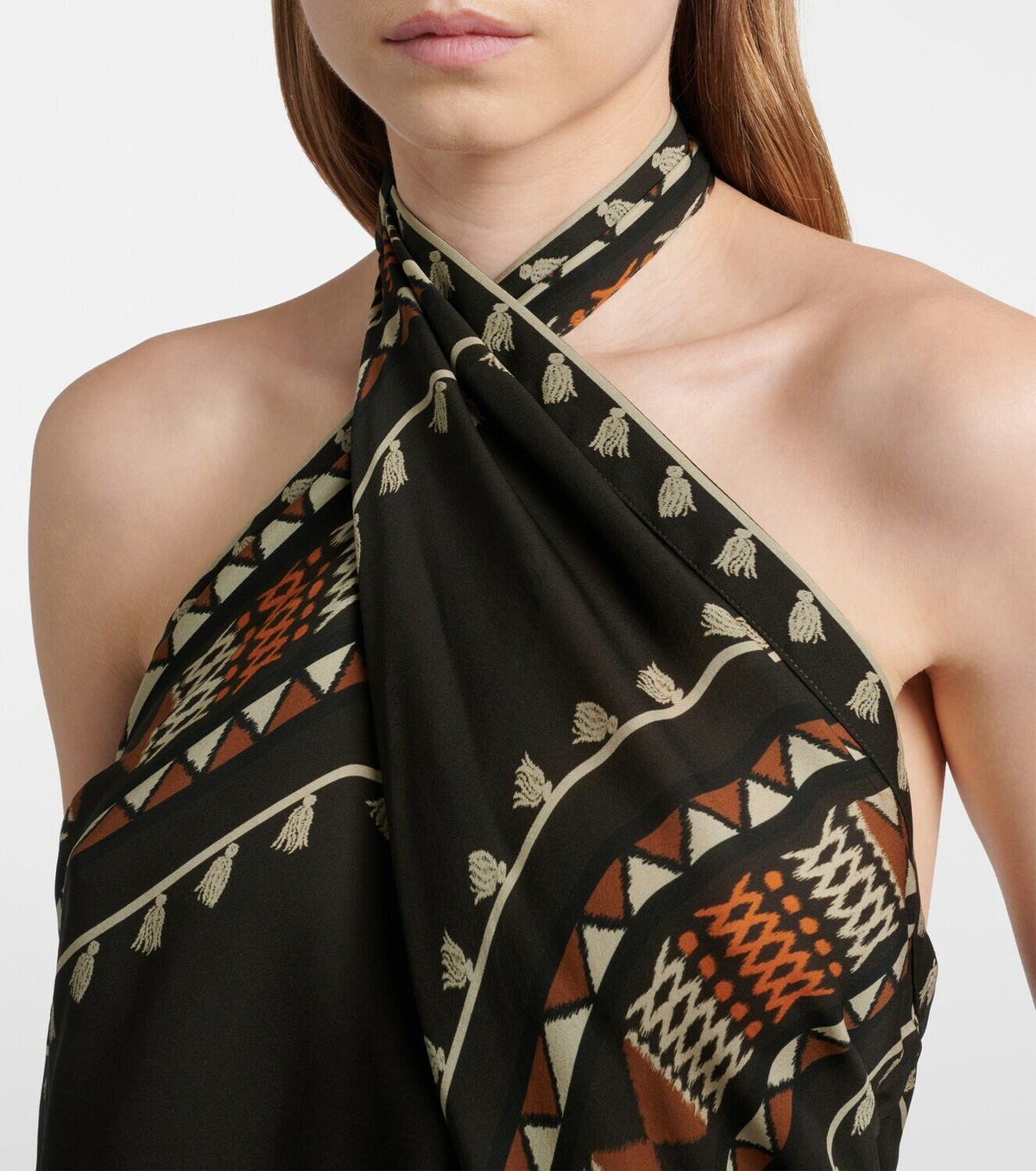 Johanna Ortiz Ancestral printed silk georgette top