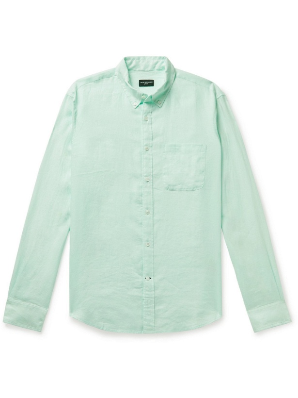 Photo: CLUB MONACO - Button-Down Collar Linen Shirt - Green - XS