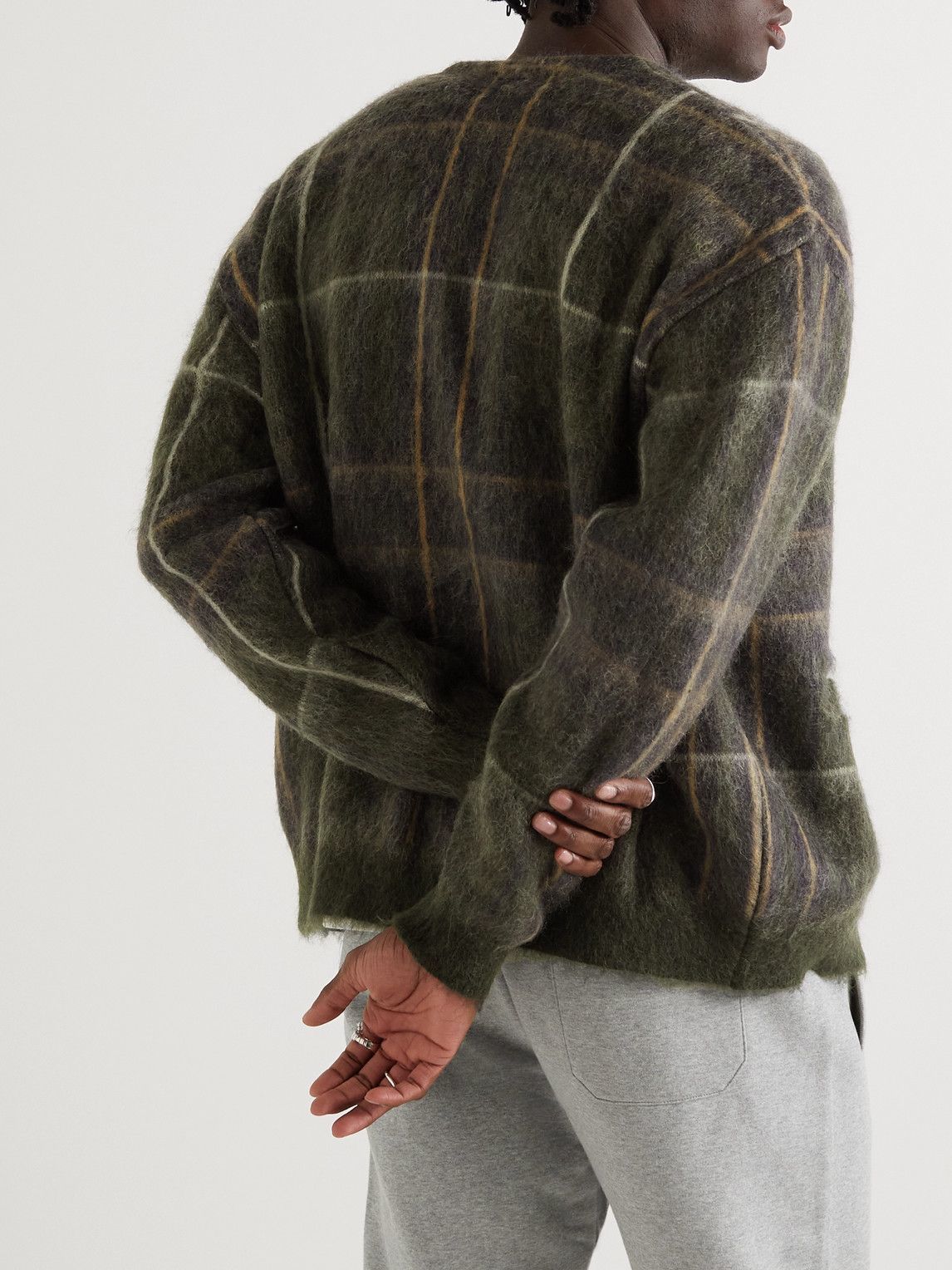 Flagstuff - Checked Knitted Cardigan - Green Flagstuff
