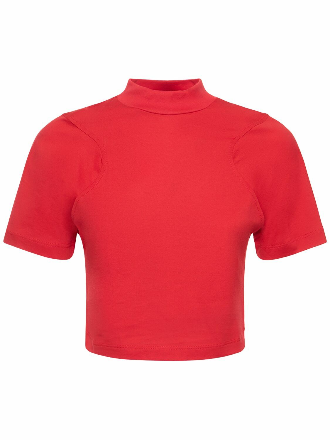 FERRARI - Cotton Jersey Crop T-shirt W/ Logo Ferrari