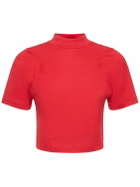 FERRARI - Cotton Jersey Crop T-shirt W/ Logo