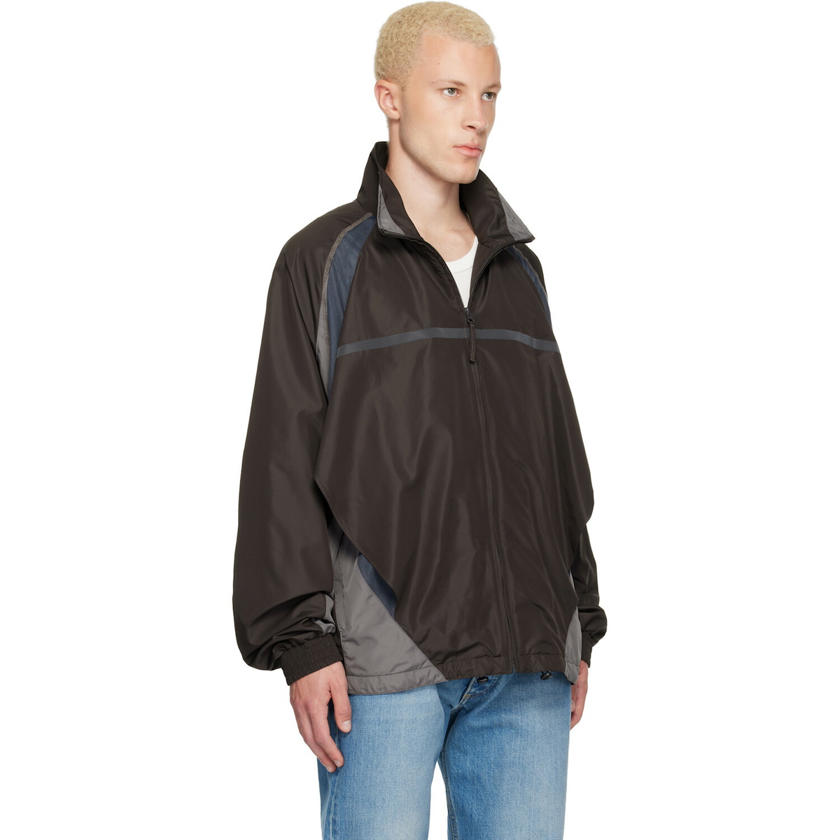 Maison Margiela Brown Contrast Panel Track Jacket