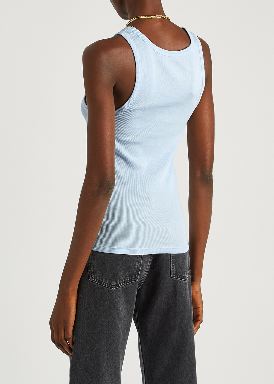 Colorful Standard Ribbed Stretch-cotton Tank Light Blue