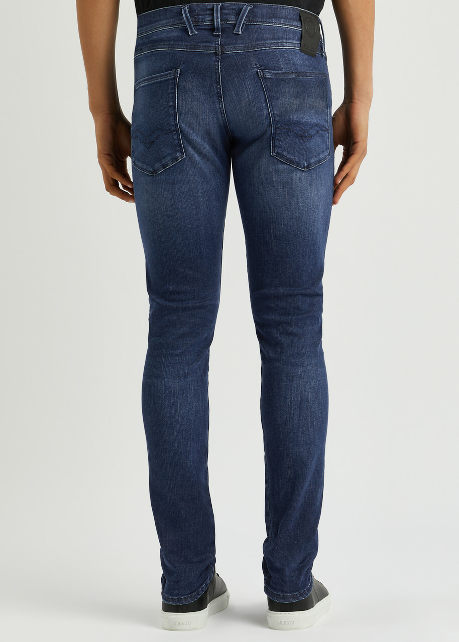 Replay Anbass Hyperflex Slim-leg Jeans Dark Blue